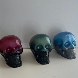 Pick 1….Trio of Colorful Skull Decor